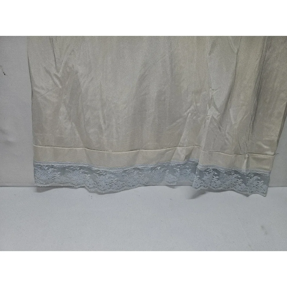 VTG 70s Montgomery Ward Full Slip Dress Size 34 Beige Feminine Romantic Glam